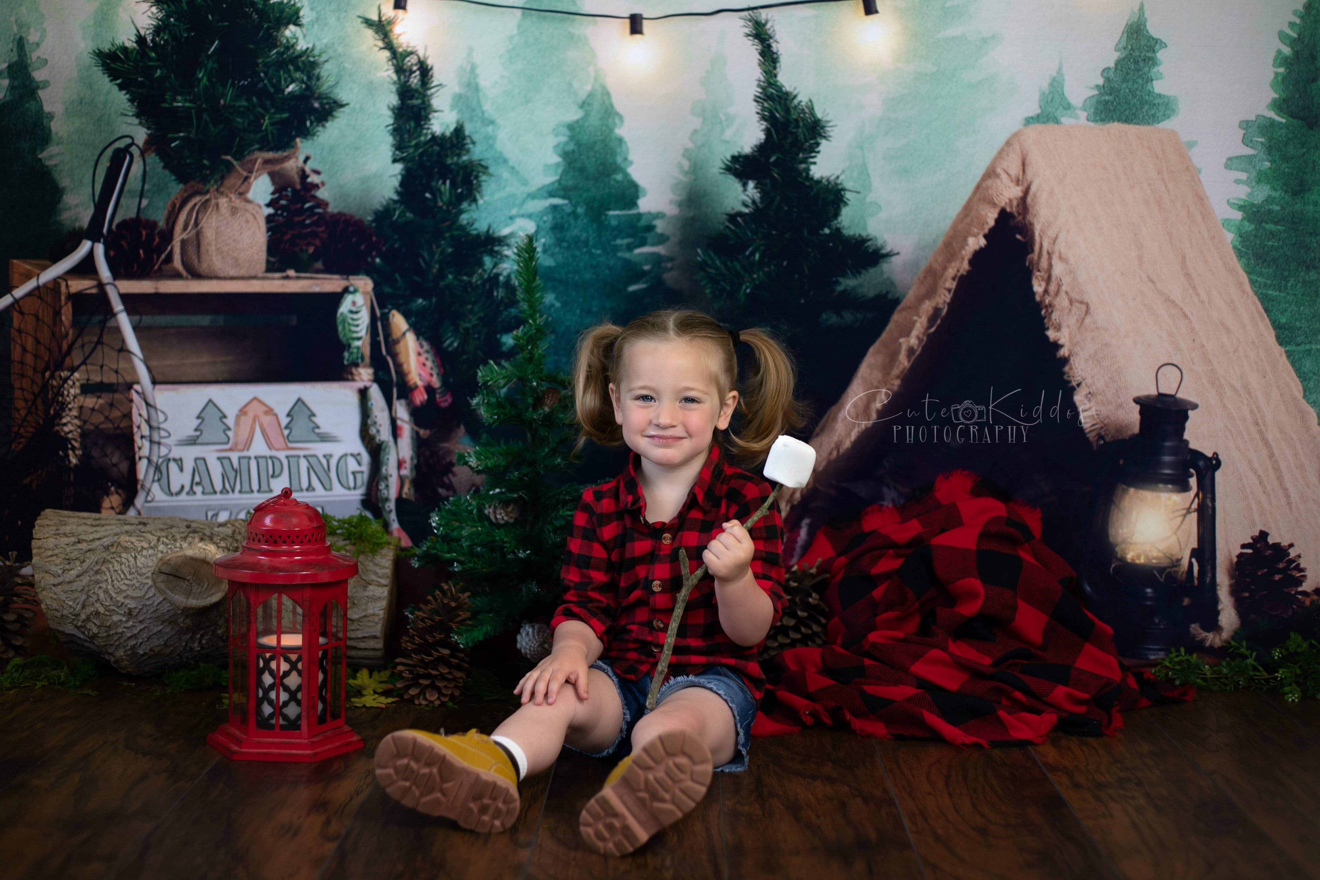 Katebackdrop£ºKate Forest Camping Children Summer Backdrop for Photography Designed by Megan Leigh Photography