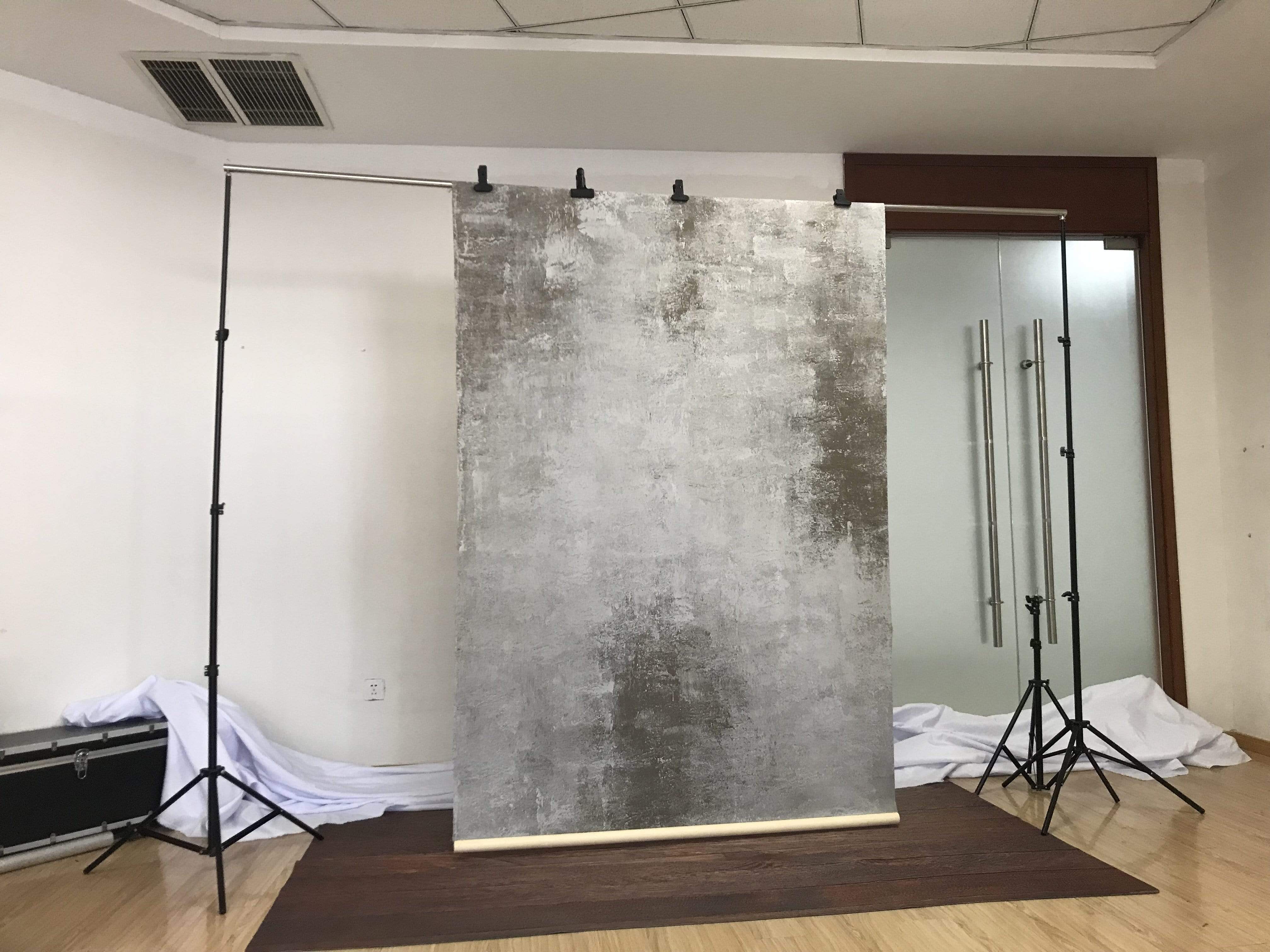 Katebackdrop£ºKate Abstract Texture Grey White and Dark Green Hand Painted Backdrops