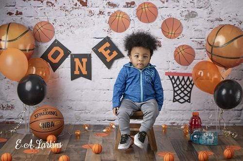 Katebackdrop£ºKate 1st Birthday Basketball Backdrop for Photography Designed By Erin Larkins