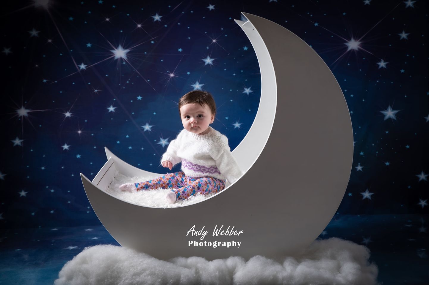 Kate Enfants Nuit Bleu Ciel Lumière Étoile Toile de fond pour la photographie