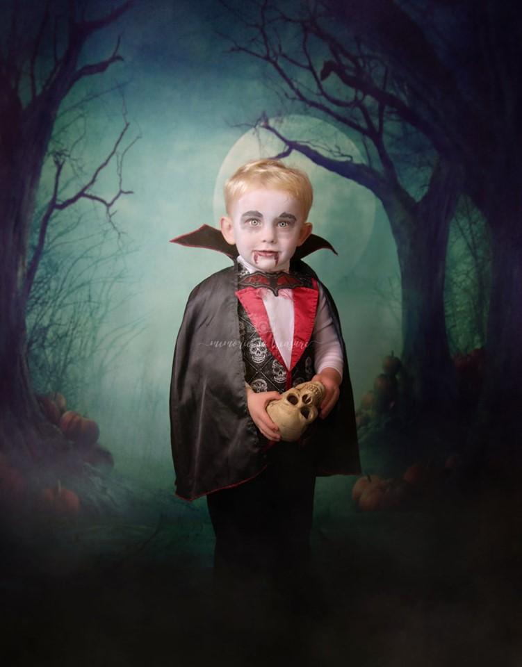 Kate Photography Fantastic Halloween Backdrops Forest Night Moon - Katebackdrop