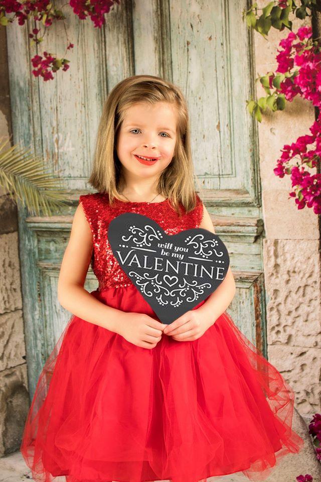 Kate Blue Door Red Florals Scenery Concrete Backdrops - Katebackdrop