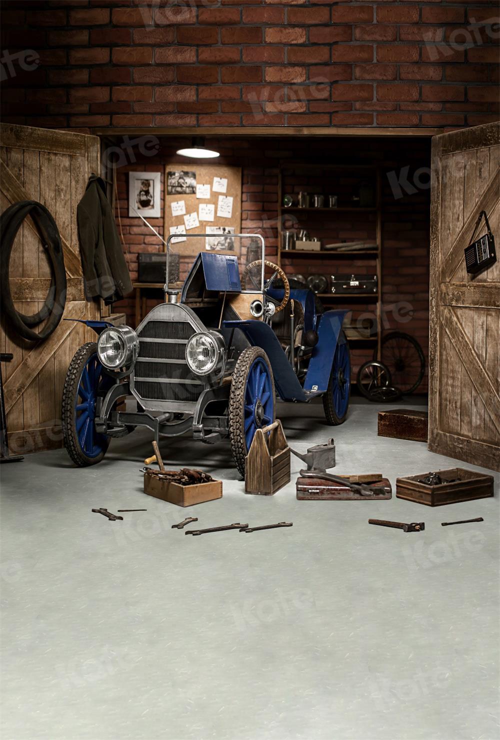 Kate Atelier de voiture Garage Fête des pères Garçon Toile de fond pour la photographie - Kate Backdrop FR