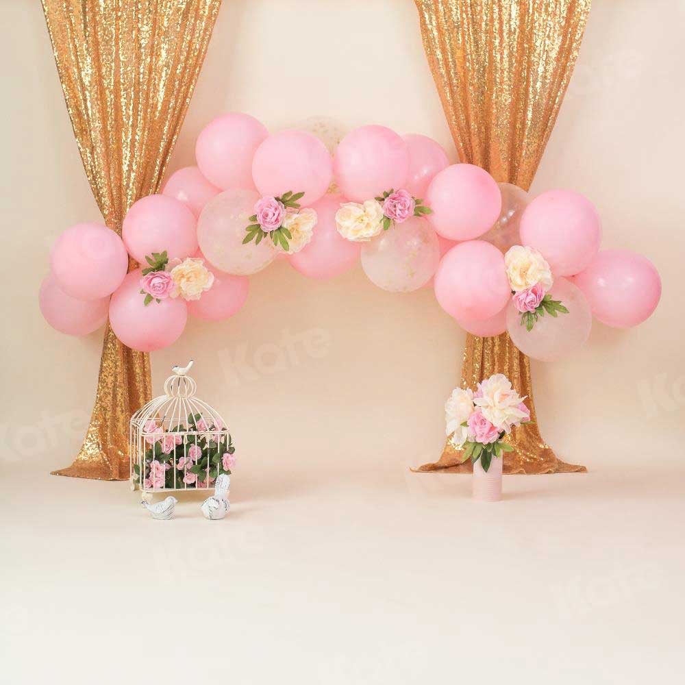 Kate Ballons roses Anniversaire Enfants Toile de fond pour la photographie - Kate Backdrop FR