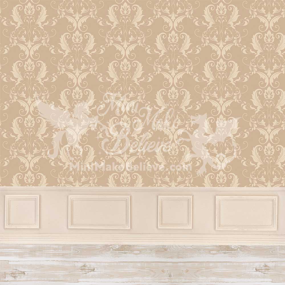 Kate Beige Classique Damassé Mur orné Vintage Mariage Toile de fond conçue par Kate Image - Kate Backdrop FR