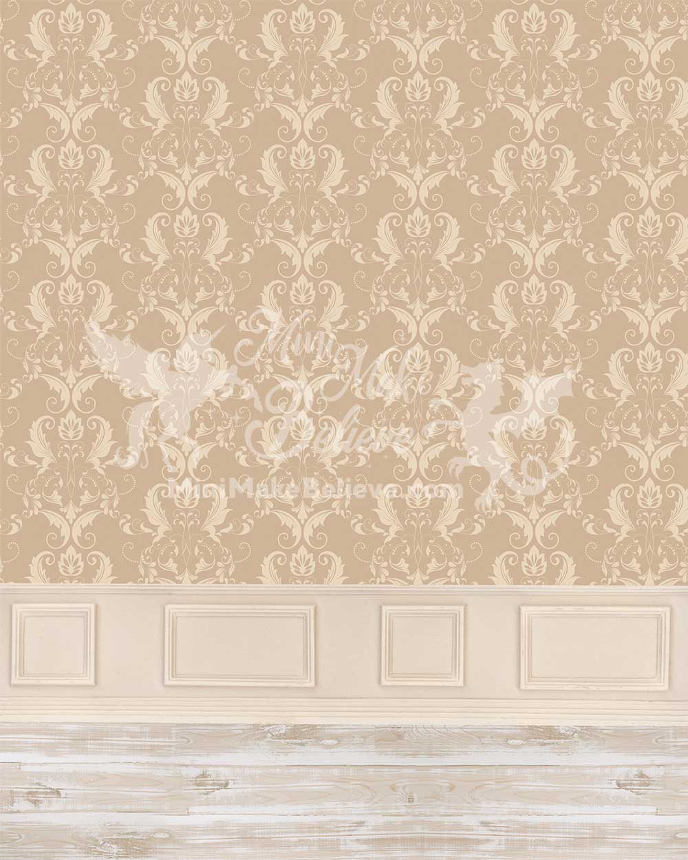 Kate Beige Classique Damassé Mur orné Vintage Mariage Toile de fond conçue par Kate Image - Kate Backdrop FR