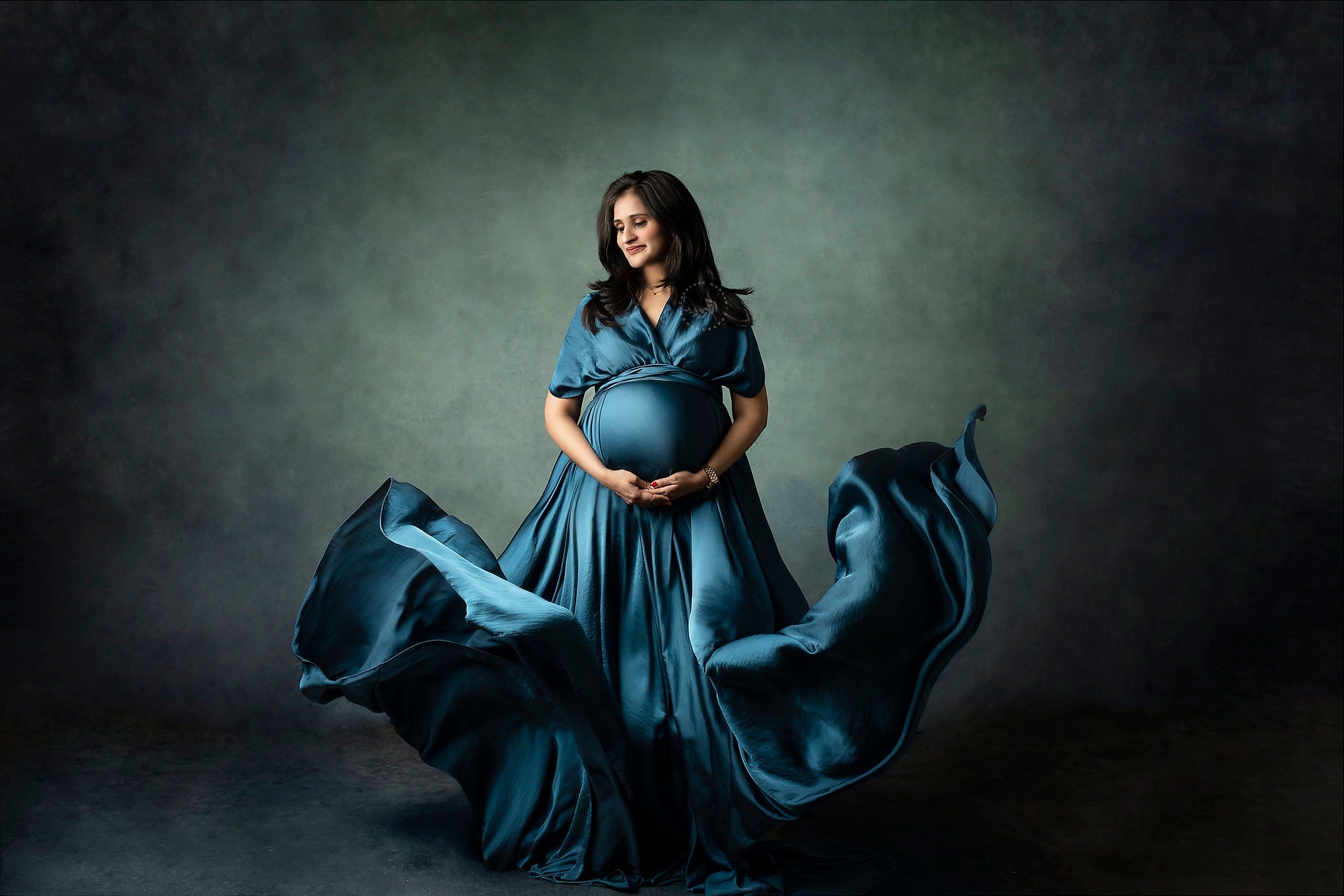 Kate Texturée Abstraite Noir Vert Gris clair Toile de fond pour la photographie - Kate Backdrop FR