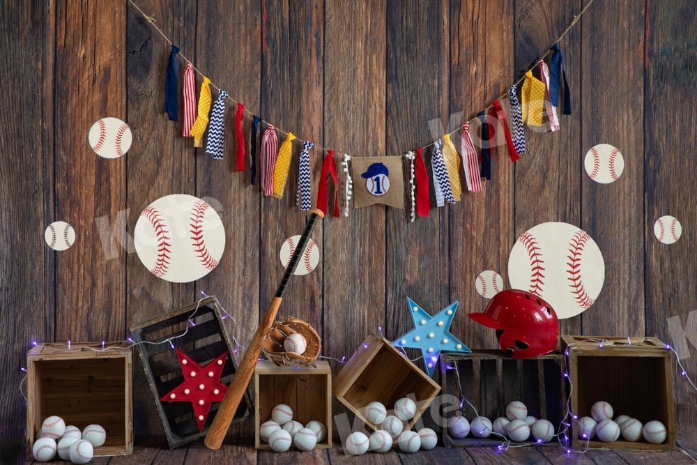 Kate Fond de lanterne de baseball Grain de bois profond conçu par Emetselch - Kate Backdrop FR