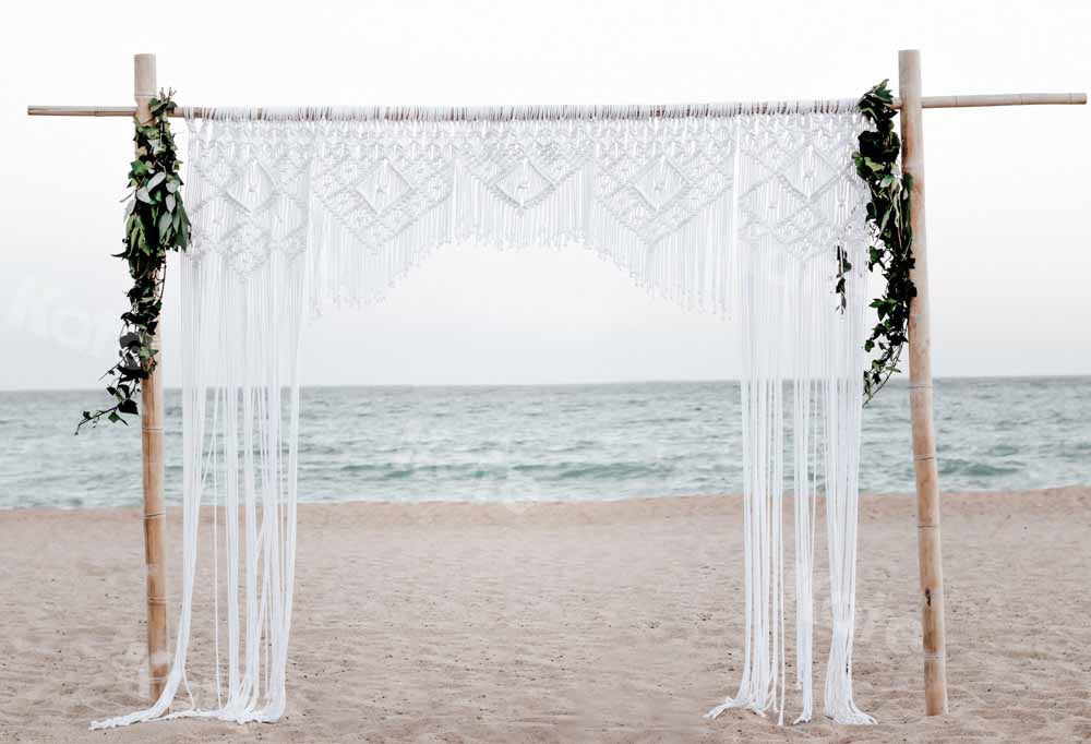 Kate Mariage Plage Mer Couleurs froides Toile de fond conçue par Chain Photographie - Kate Backdrop FR