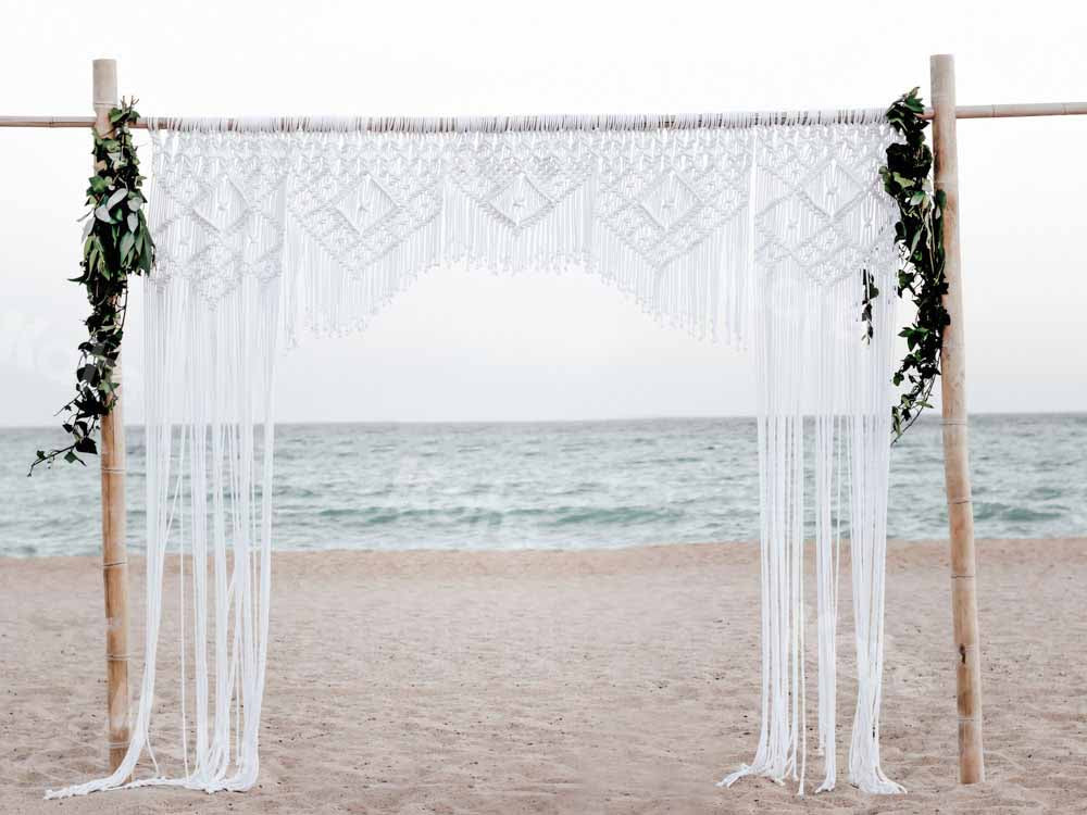 Kate Mariage Plage Mer Couleurs froides Toile de fond conçue par Chain Photographie - Kate Backdrop FR