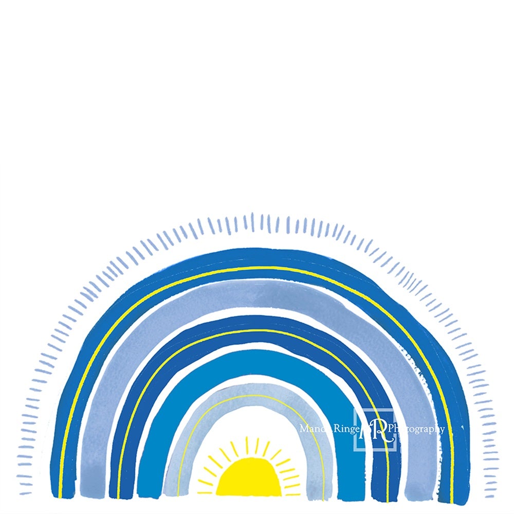 Kate Arc-en-ciel Bleu Cake smash Toile de fond conçue par Mandy Ringe - Kate Backdrop FR