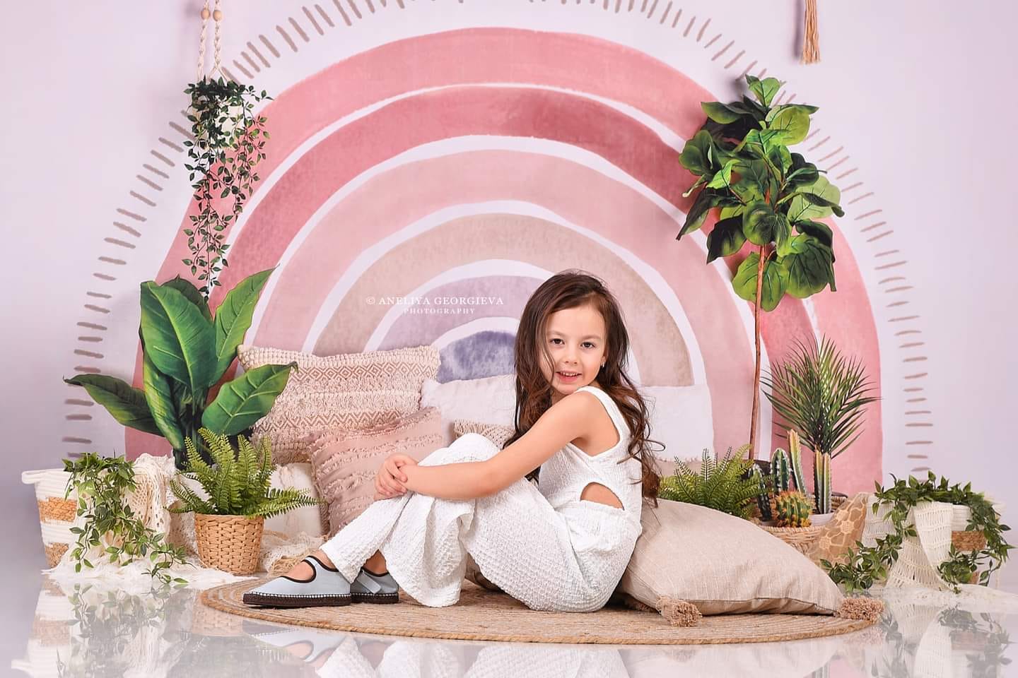 Kate Boho Arc-en-ciel Oreiller Toile de fond conçu par Mandy Ringe - Kate Backdrop FR
