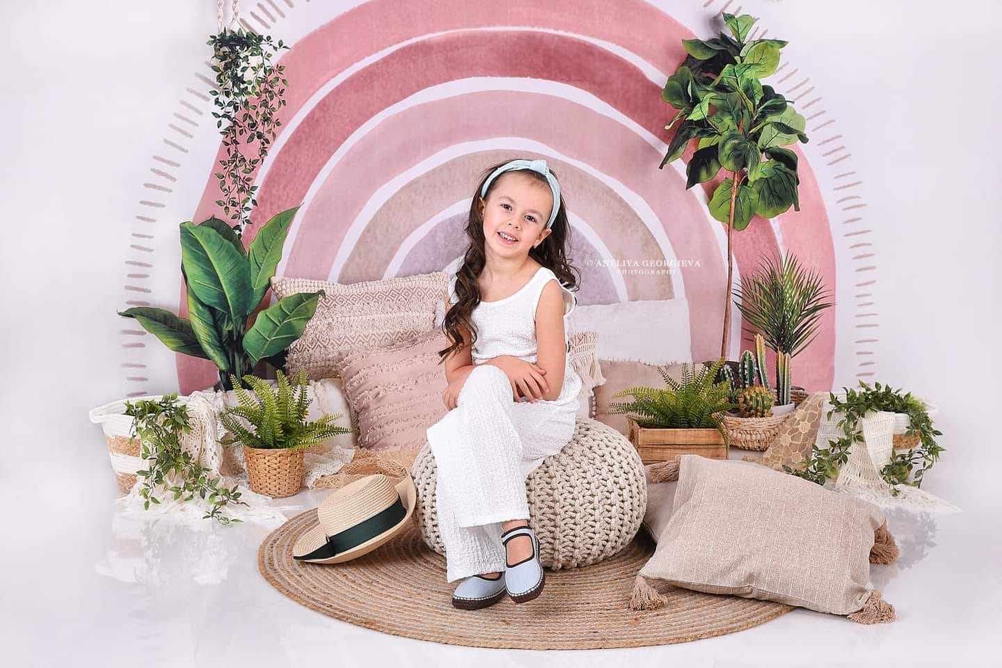 Kate Boho Arc-en-ciel Oreiller Toile de fond conçu par Mandy Ringe - Kate Backdrop FR