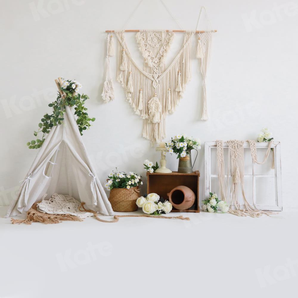 Kate Tente Boho Blanc Simplicité Toile de fond pour la photographie - Kate Backdrop FR