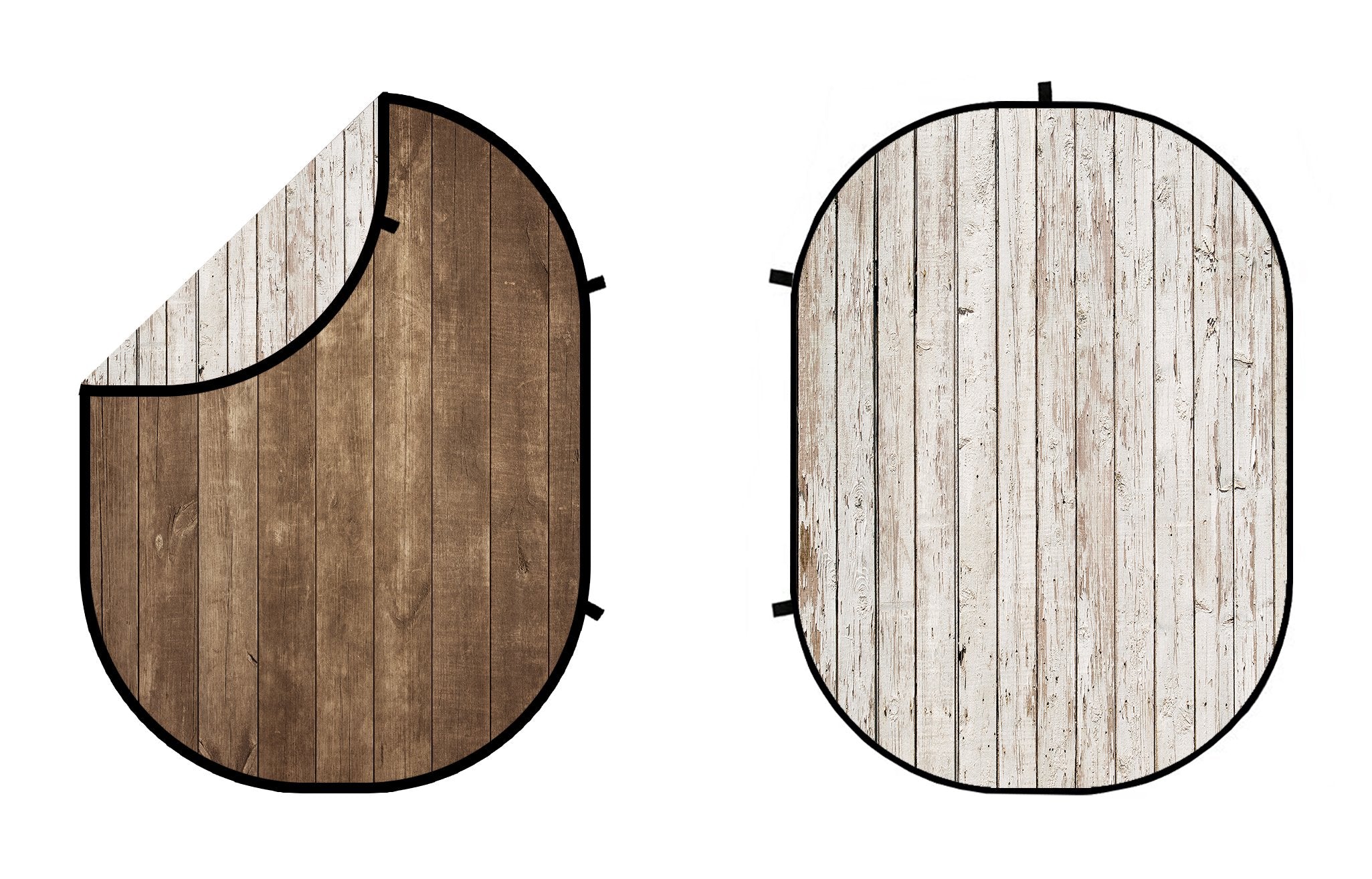 Kate Double-face Rétro Bois Marron/Bois Blanc Photographie Toile de fond Pliable - Kate Backdrop FR