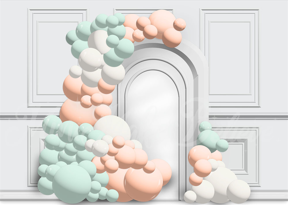 Kate Arche de ballon Dessin animé Anniversaire Toile de fond conçu par Mini MakeBelieve - Kate Backdrop FR