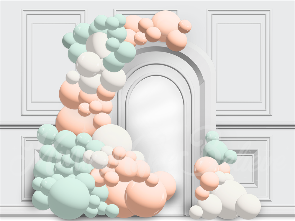 Kate Arche de ballon Dessin animé Anniversaire Toile de fond conçu par Mini MakeBelieve - Kate Backdrop FR