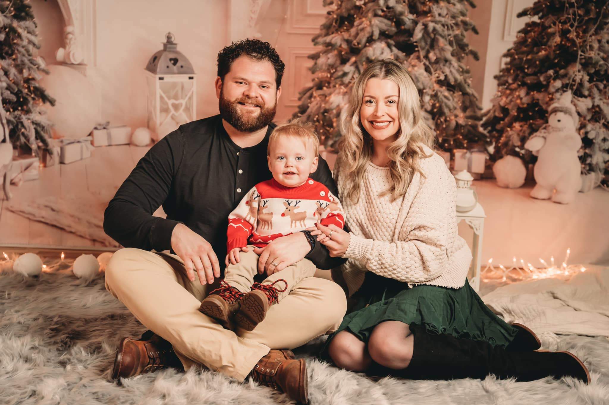Kate Ours Sapin de Noël Arbre Cheminée Blanc Toile de fond pour la photographie - Kate Backdrop FR