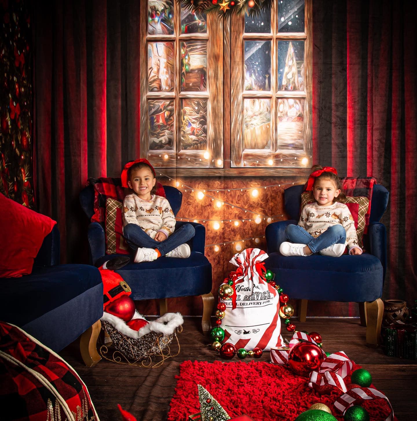 Kate Hiver Cheminée Sapin de Noël Ensemble de chambre (8pix8pi&10pix8pi&8pix10pi) - Kate Backdrop FR