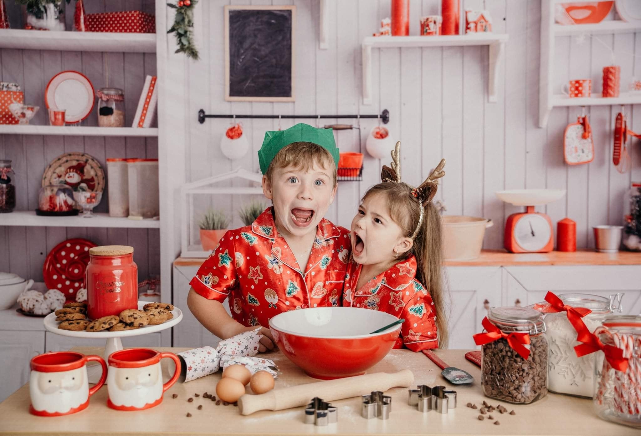 Kate Mur blanc Cuisine Noël Toile de fond pour la photographie - Kate Backdrop FR