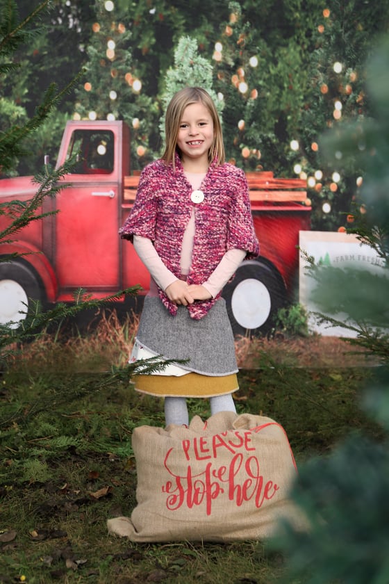 Kate Ferme d'arbre Camion Rouge Noël Toile de fond conçue par Pine Park Collection - Kate Backdrop FR