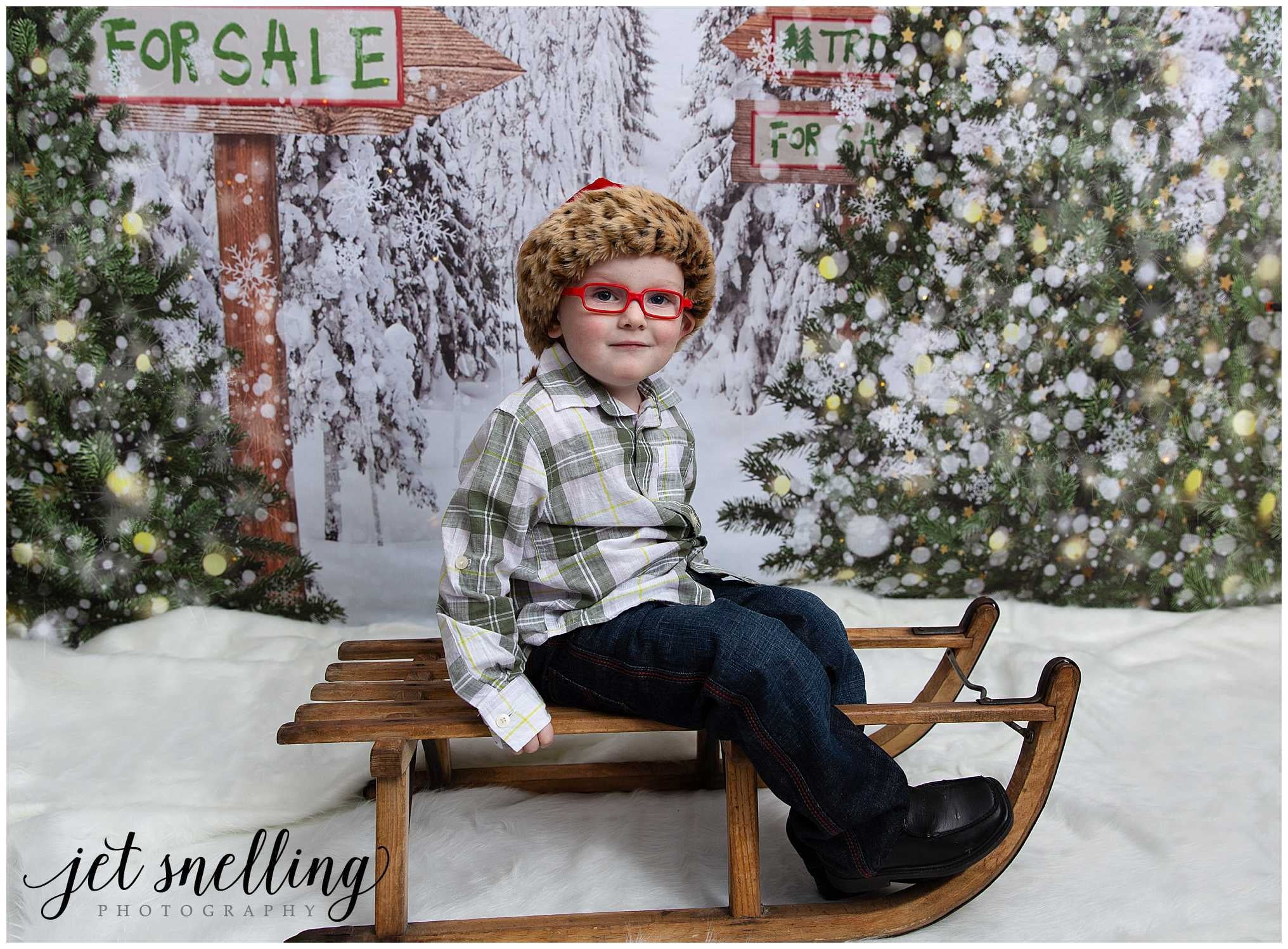 Kate Neige Arbre Noël Hiver Toile de fond conçue par Chain Photography - Kate Backdrop FR