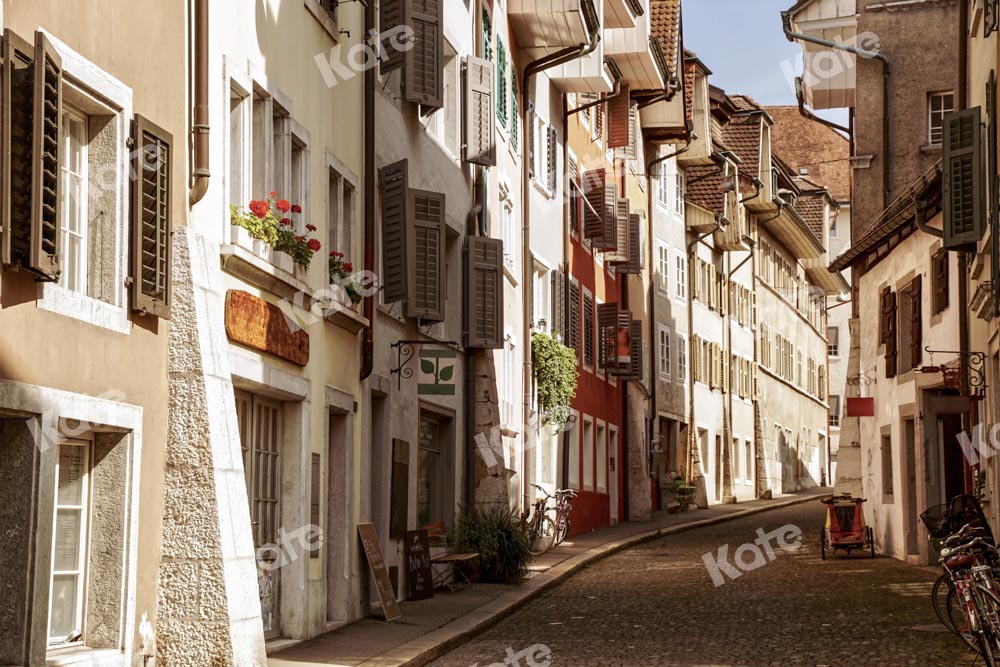 Kate Vue sur la rue de la ville Toile de fond Ville en plein air Conçu par Chain Photographie - Kate Backdrop FR