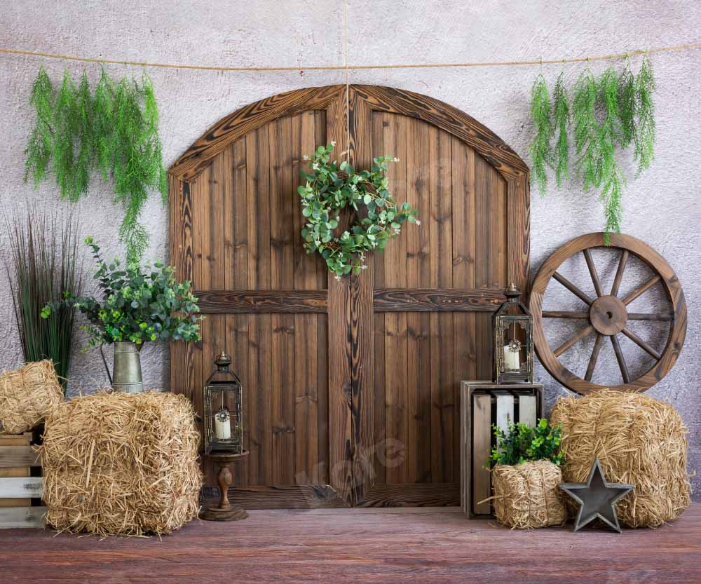 Kate Cowboy Grange Porte Garçon Rural Toile de fond Conçu par Emetselch - Kate Backdrop FR