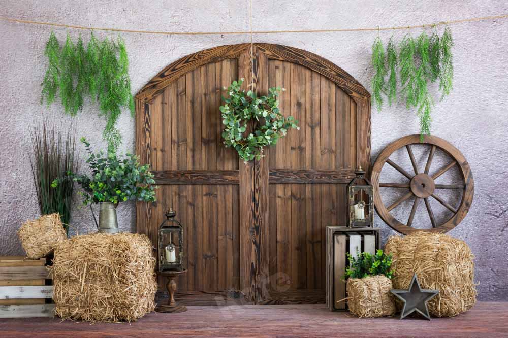 Kate Cowboy Grange Porte Garçon Rural Toile de fond Conçu par Emetselch - Kate Backdrop FR