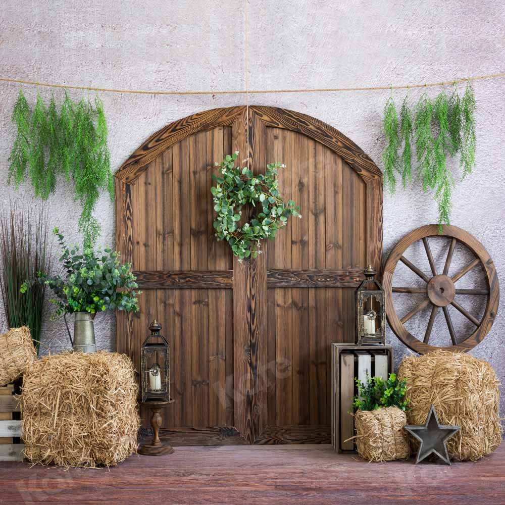 Kate Cowboy Grange Porte Garçon Rural Toile de fond Conçu par Emetselch - Kate Backdrop FR