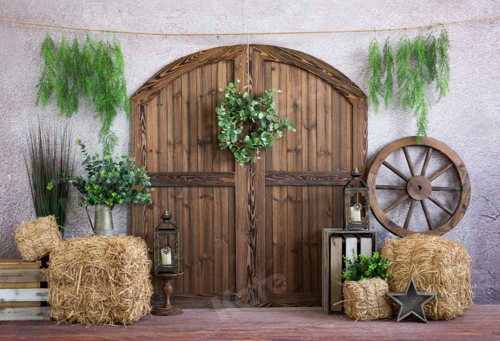 Kate Cowboy Grange Porte Garçon Rural Toile de fond Conçu par Emetselch - Kate Backdrop FR