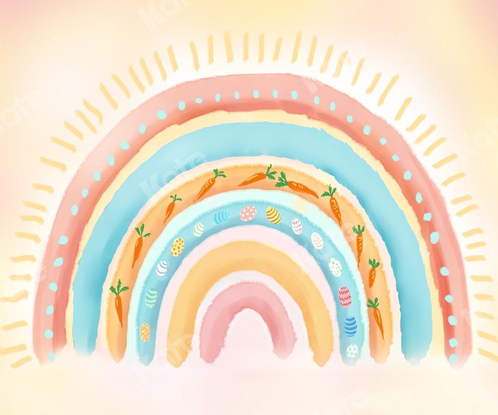 Kate Anniversaire Arc-en-ciel Pâques Enfant Toile de fond conçu par GQ - Kate Backdrop FR