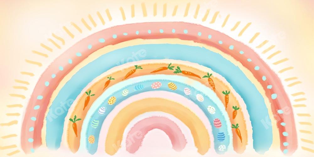 Kate Anniversaire Arc-en-ciel Pâques Enfant Toile de fond conçu par GQ - Kate Backdrop FR
