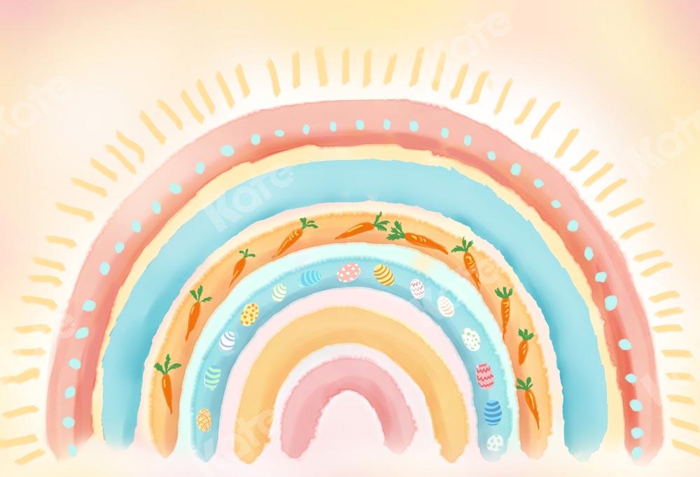 Kate Anniversaire Arc-en-ciel Pâques Enfant Toile de fond conçu par GQ - Kate Backdrop FR