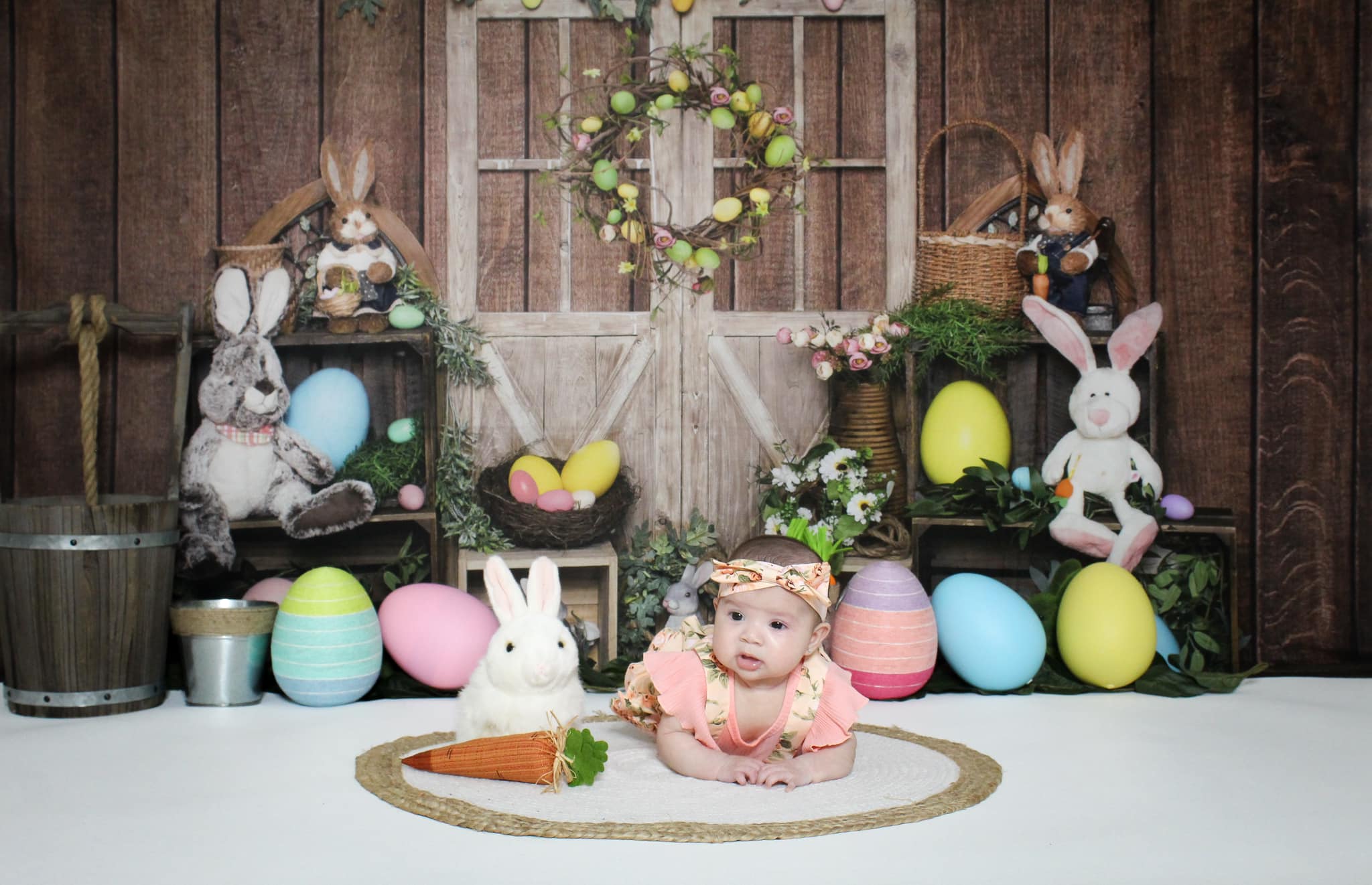 Kate Porte en bois Oeuf Lapin Pâques Toile de fond conçu par Emetselch - Kate Backdrop FR