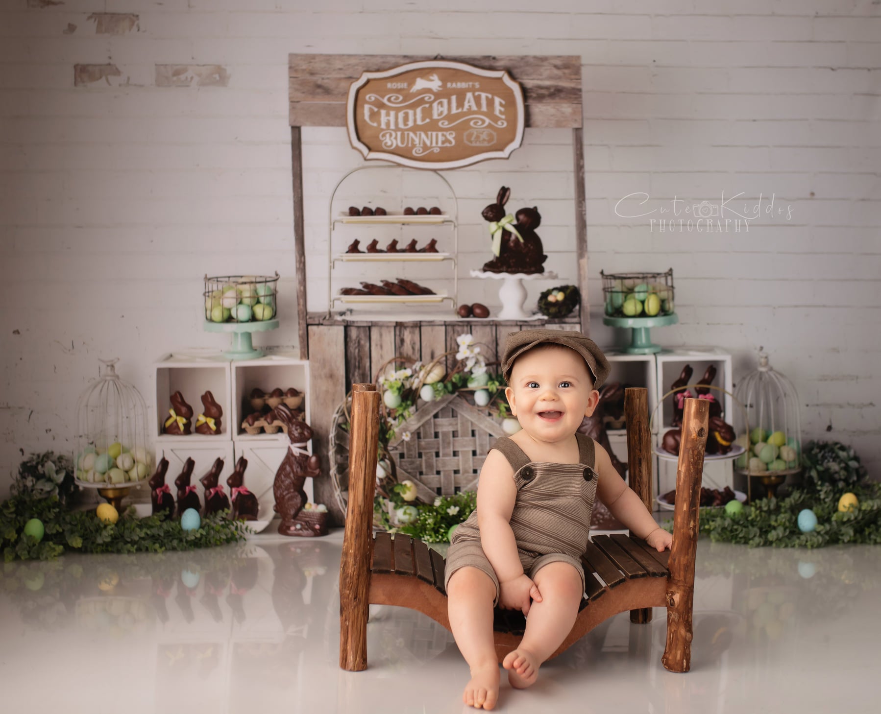 Kate Lapins en chocolat Pâques Oeufs Toile de fond conçue par Mandy Ringe Photography - Kate Backdrop FR