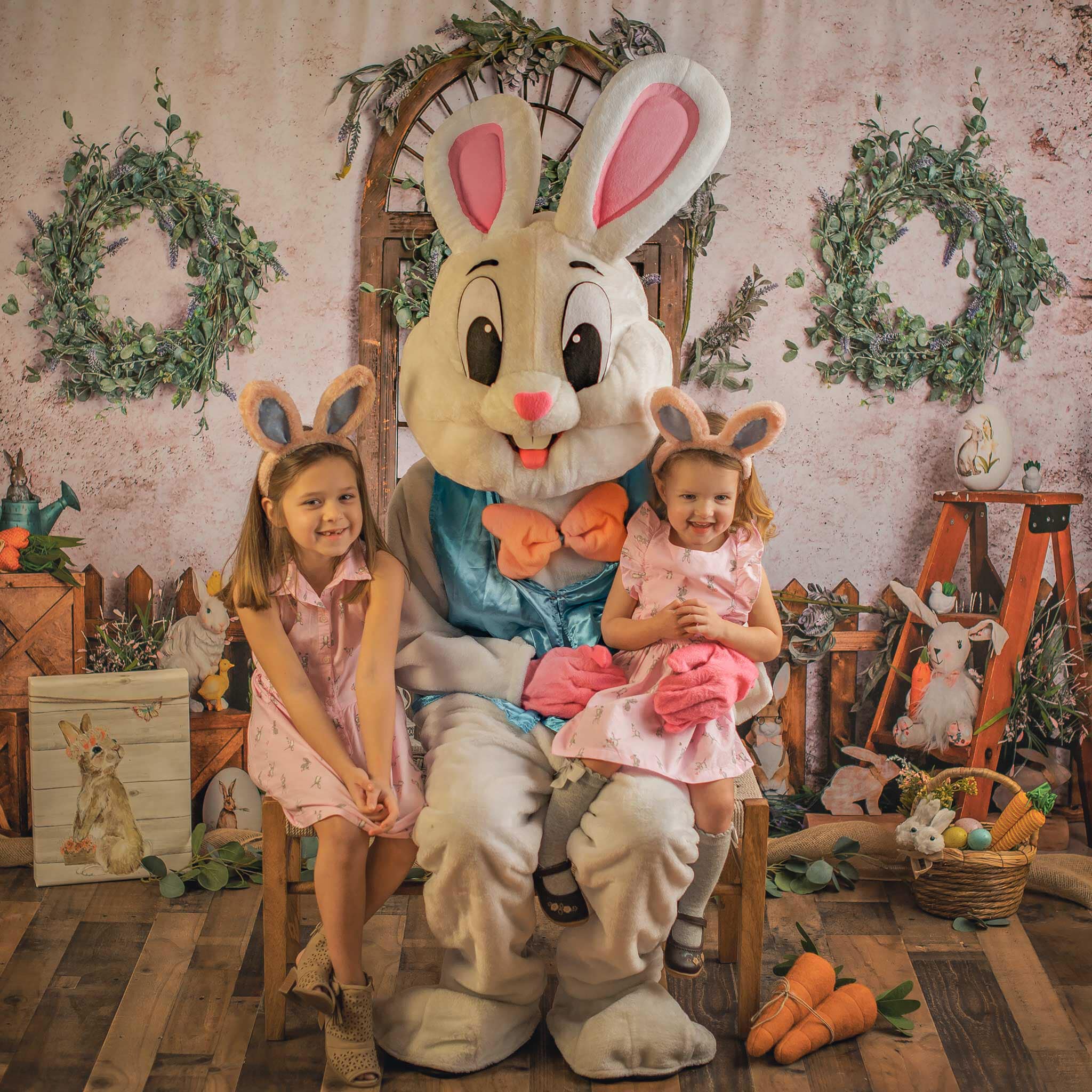 Kate Lapins Jardin Pâques Porte Toile de fond conçu par Rose Abbas - Kate Backdrop FR