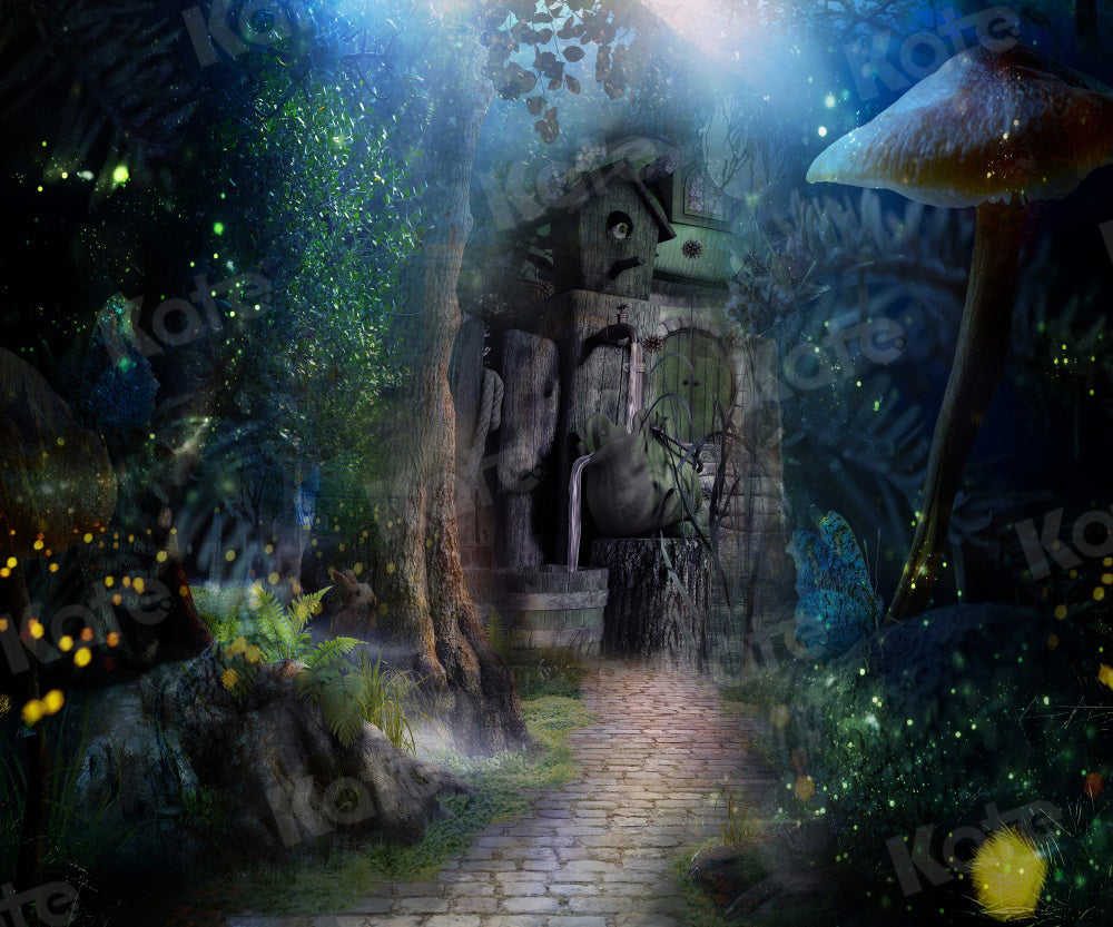 Kate Champignon de toile de fond de cabine de forêt fantastique pour la photographie - Kate Backdrop FR