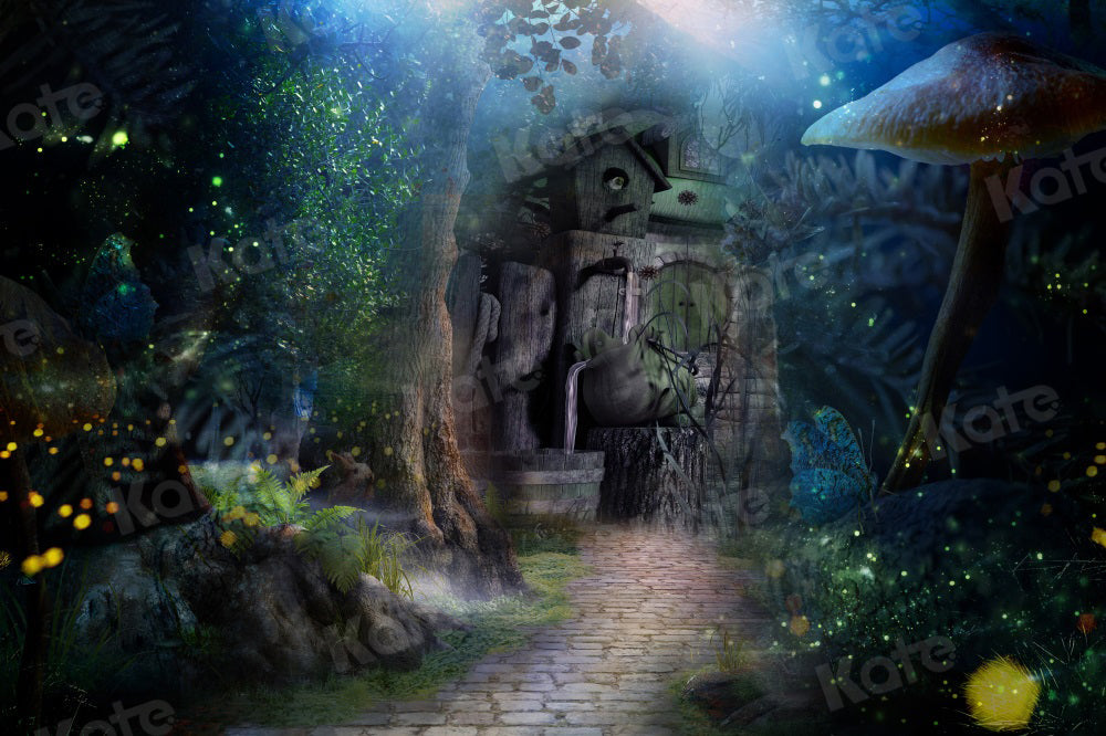 Kate Champignon de toile de fond de cabine de forêt fantastique pour la photographie - Kate Backdrop FR