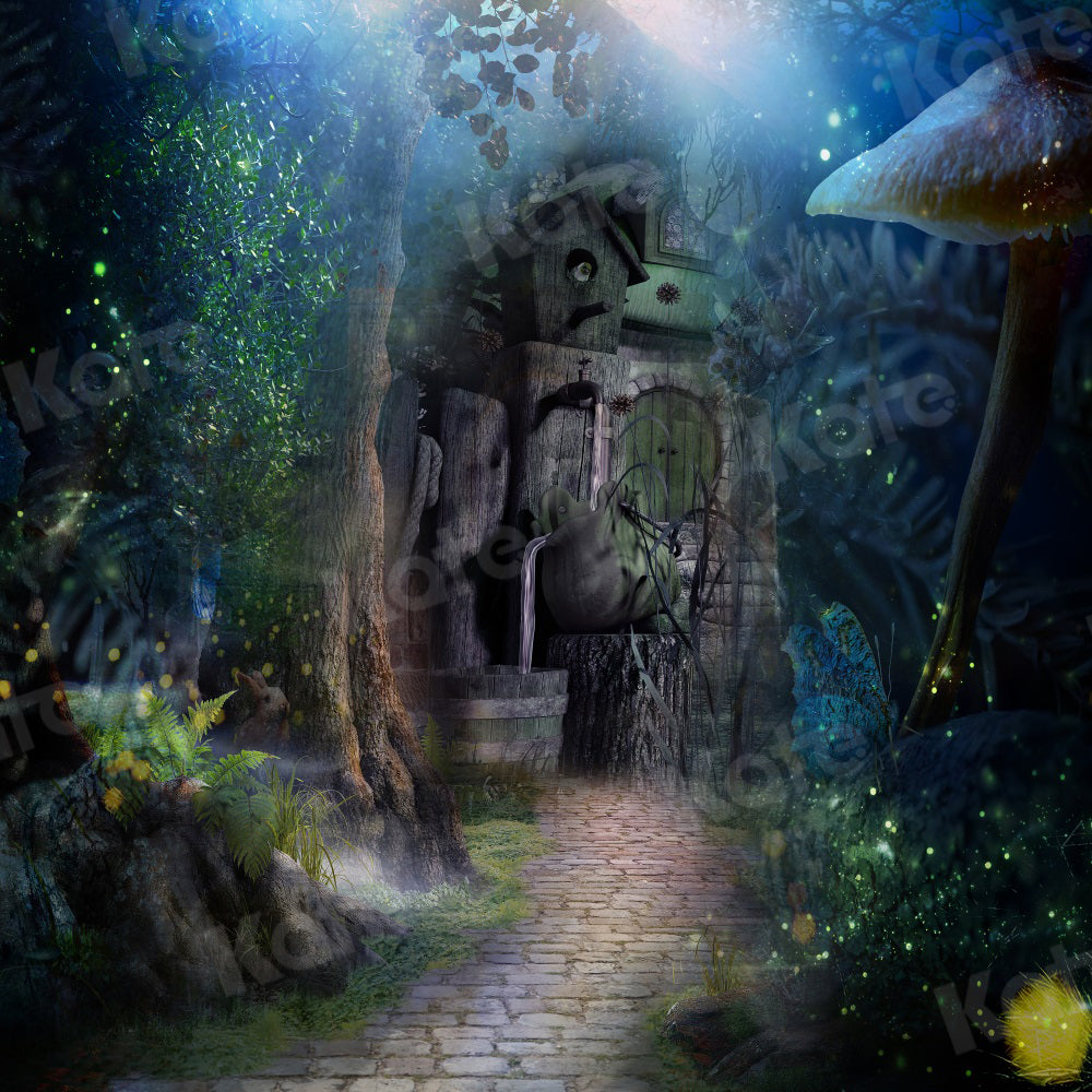 Kate Champignon de toile de fond de cabine de forêt fantastique pour la photographie - Kate Backdrop FR