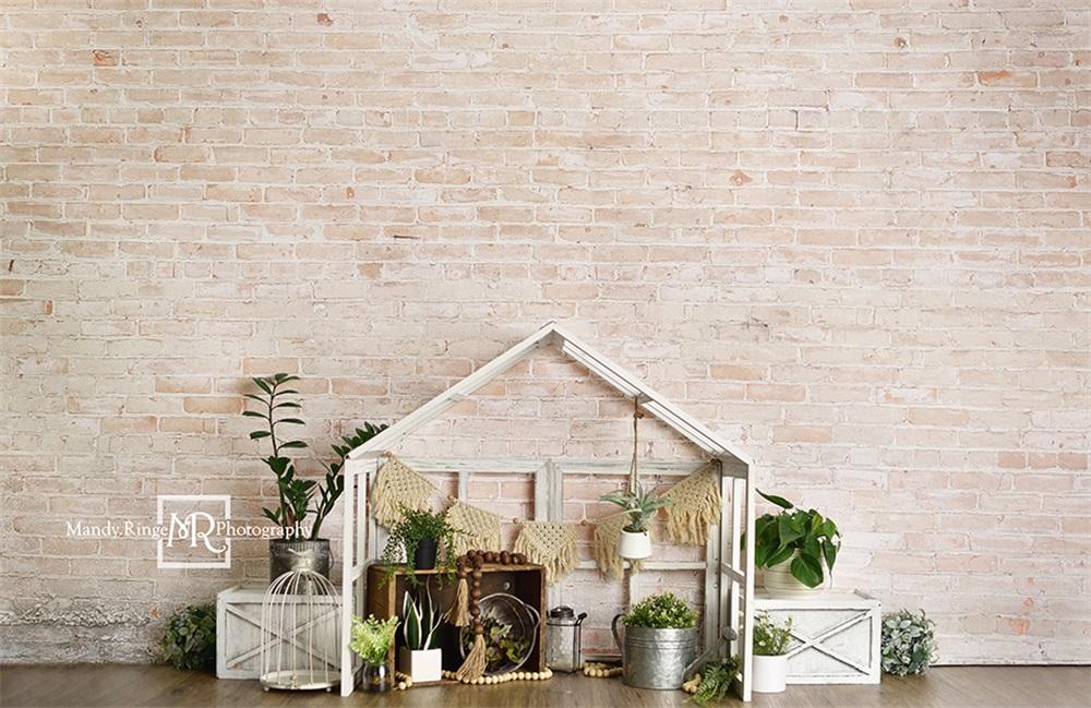 Kate Serre Style ferme Mur de briques Toile de fond conçue par Mandy Ringe - Kate Backdrop FR