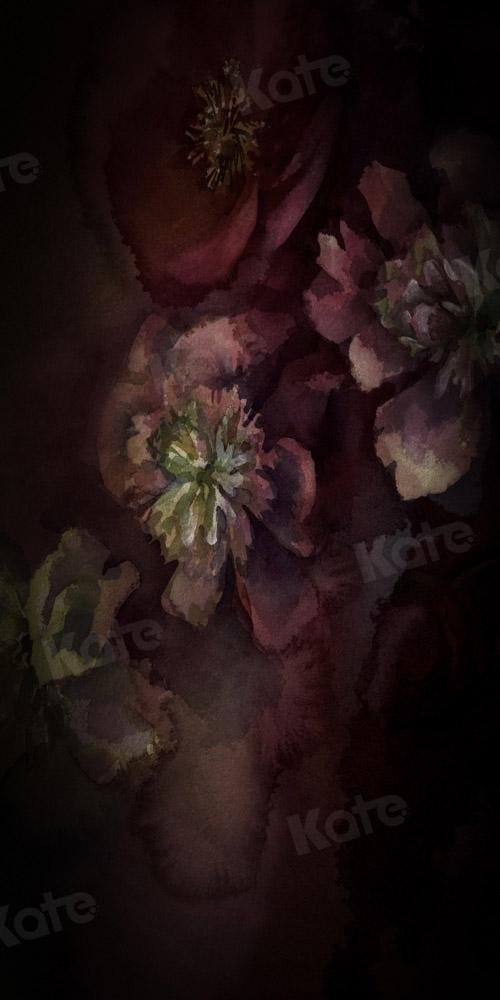 Kate Rose foncé Fleurs Beaux-arts Toile de fond conçue par GQ - Kate Backdrop FR