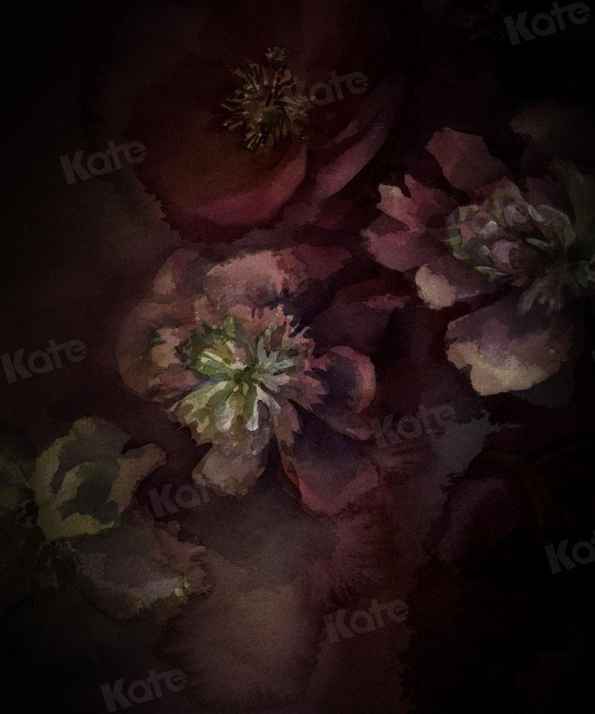 Kate Rose foncé Fleurs Beaux-arts Toile de fond conçue par GQ - Kate Backdrop FR