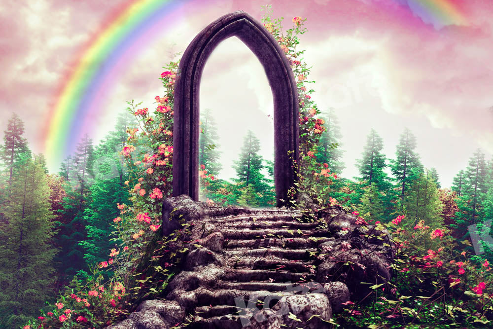 Kate Arc-en-ciel Jardin Arbres Toile de fond conçue par Chain Photographie - Kate Backdrop FR