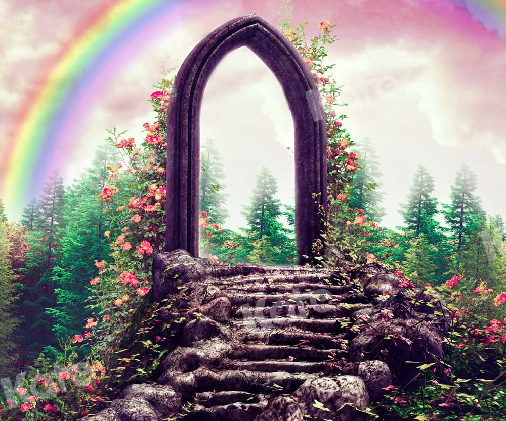 Kate Arc-en-ciel Jardin Arbres Toile de fond conçue par Chain Photographie - Kate Backdrop FR
