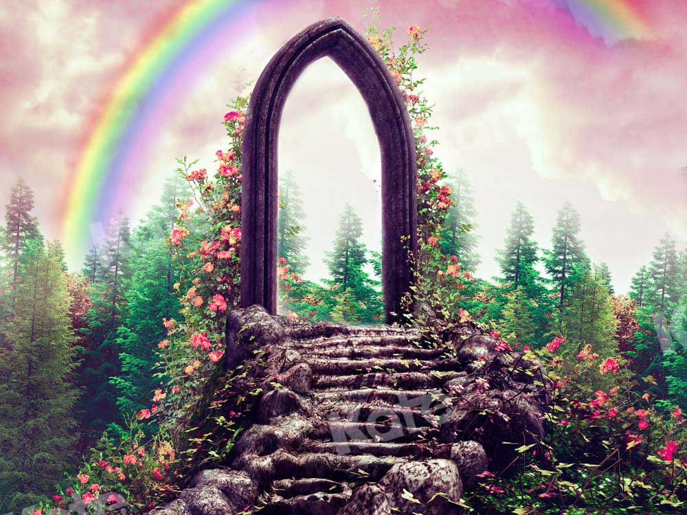Kate Arc-en-ciel Jardin Arbres Toile de fond conçue par Chain Photographie - Kate Backdrop FR