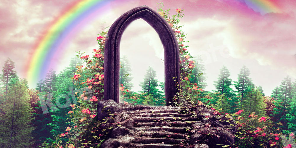Kate Arc-en-ciel Jardin Arbres Toile de fond conçue par Chain Photographie - Kate Backdrop FR
