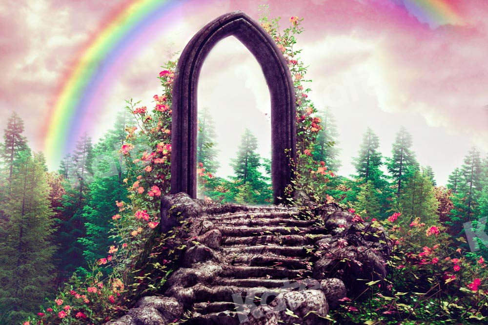 Kate Arc-en-ciel Jardin Arbres Toile de fond conçue par Chain Photographie - Kate Backdrop FR