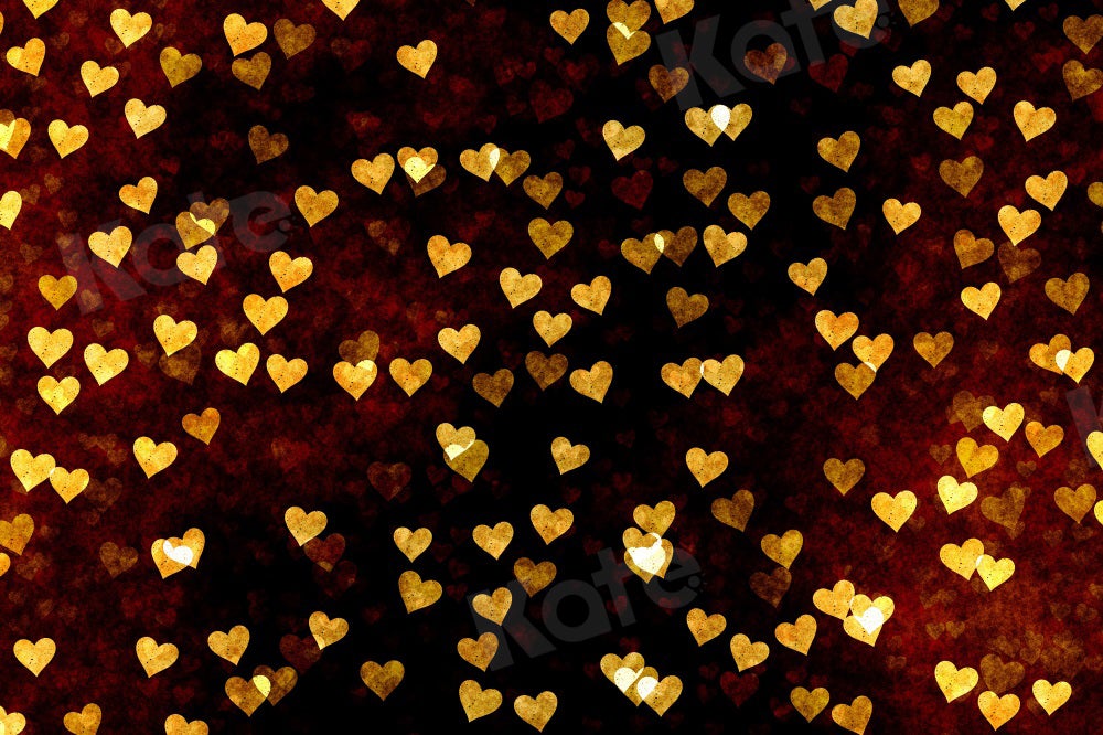 Kate Coeur Doré Nouvel an Saint-Valentin Toile de fond pour la photographie - Kate Backdrop FR