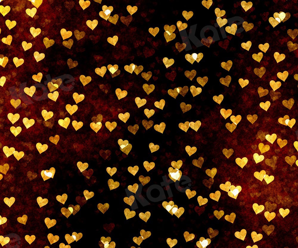 Kate Coeur Doré Nouvel an Saint-Valentin Toile de fond pour la photographie - Kate Backdrop FR